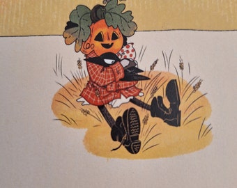 Punkinhead cute scarecrow printed memo pad 5x7 inches