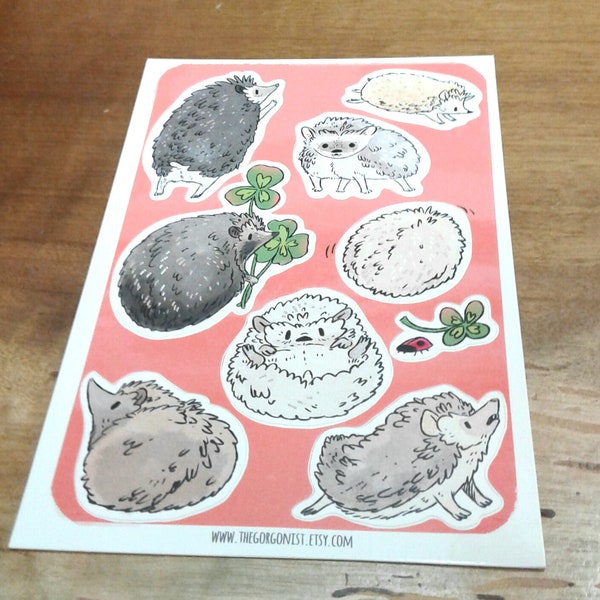 Lucky Hedgehogs kiss cut Sticker Sheet