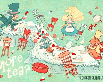 Alice's Mad Tea Party 18x12 art poster