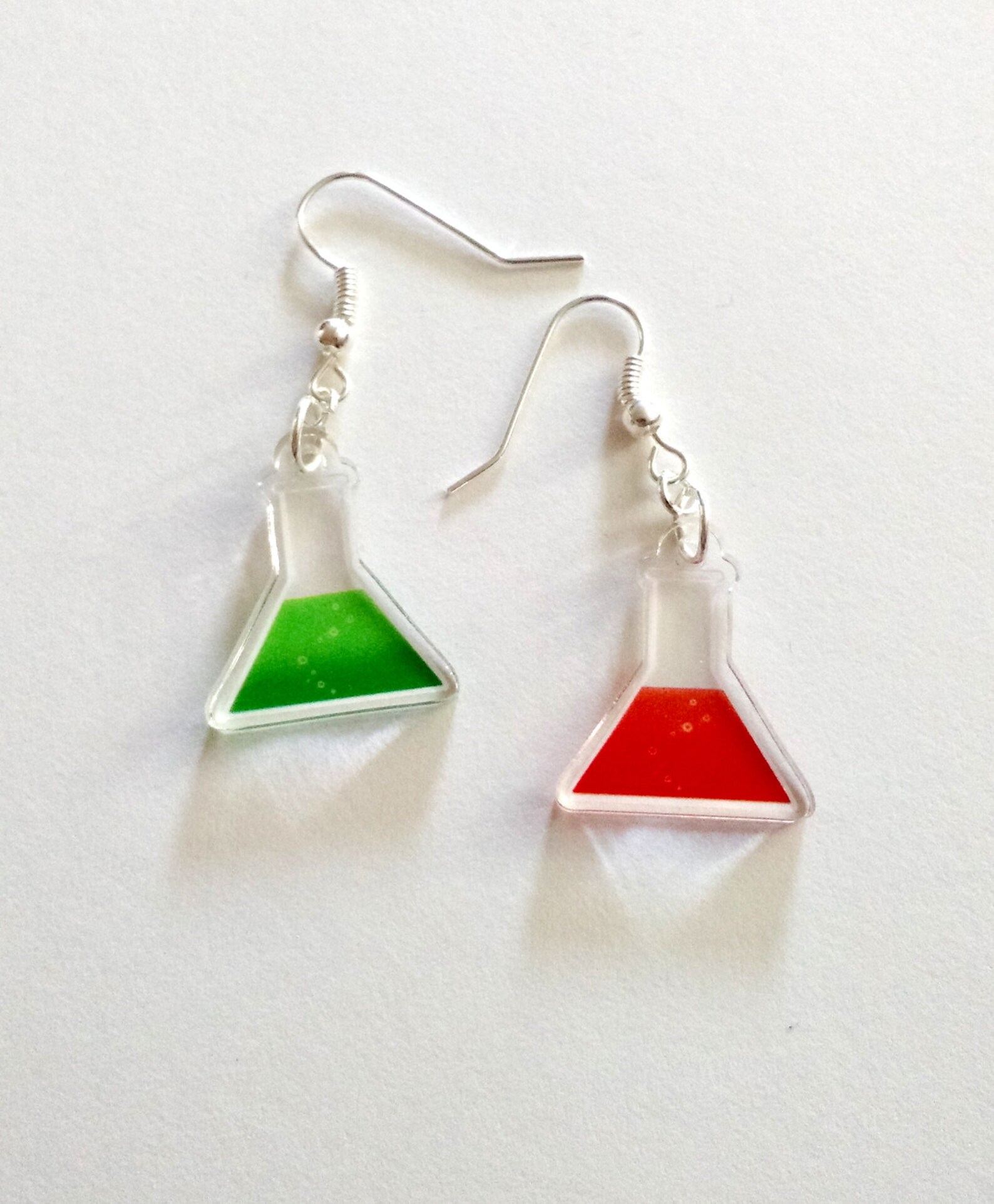 Erlenmeyer Flask clear acrylic charm earrings Etsy