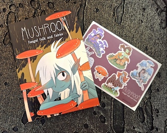 Mushroom Folk and Fairies mini art book zine