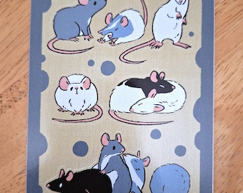 Cheesy Rats kiss-cut vinyl Sticker Sheet