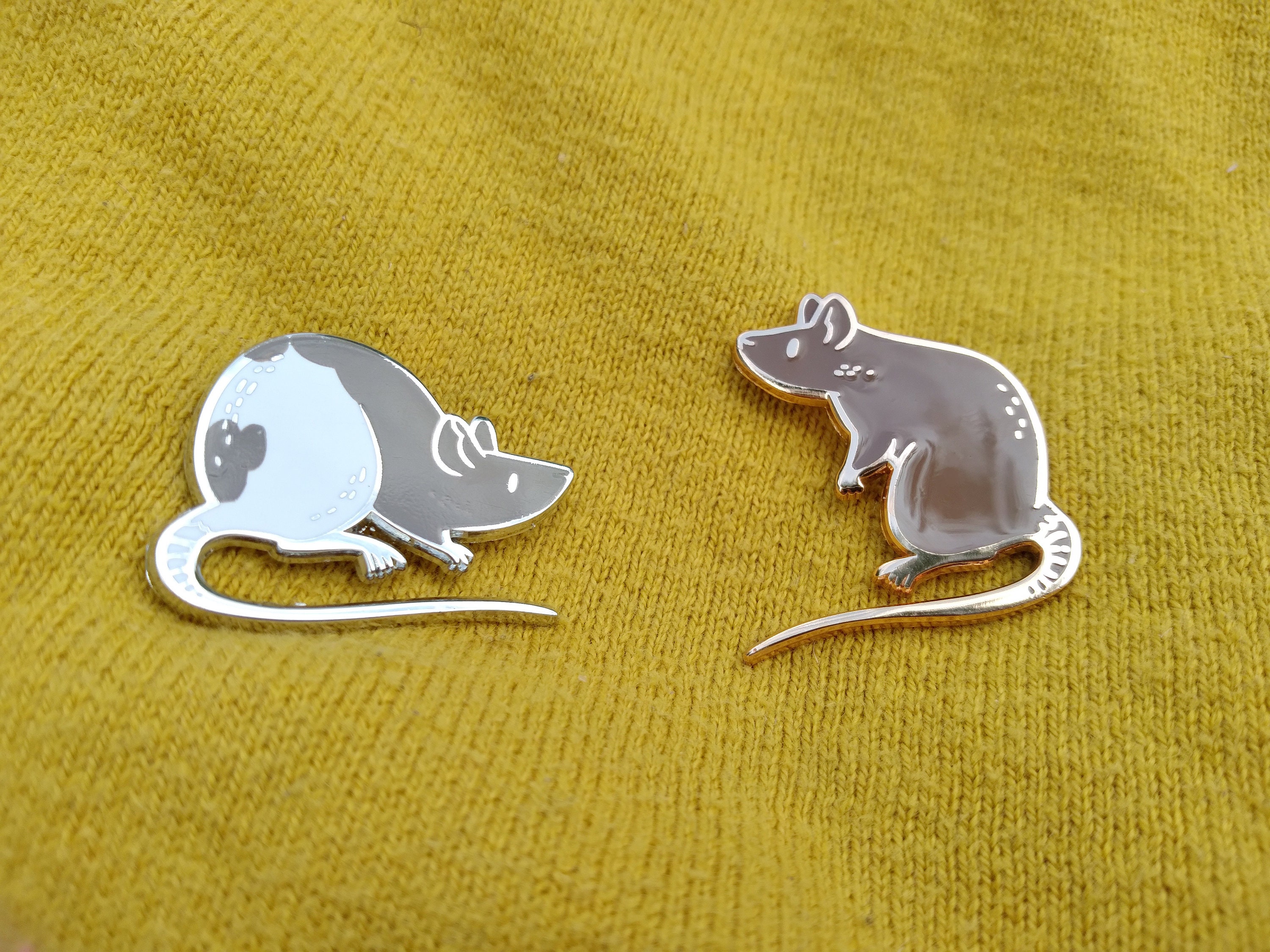 Curious Brown Agouti Rat Rose Gold Enamel Pin Etsy