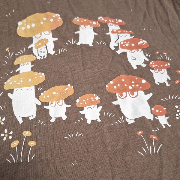 Fairy Ring Cute cottagecore mushroom shirt super soft hand screen printed t-shirt