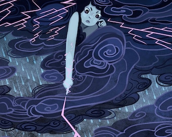 Thunderstorm Nymph 8x12 art print