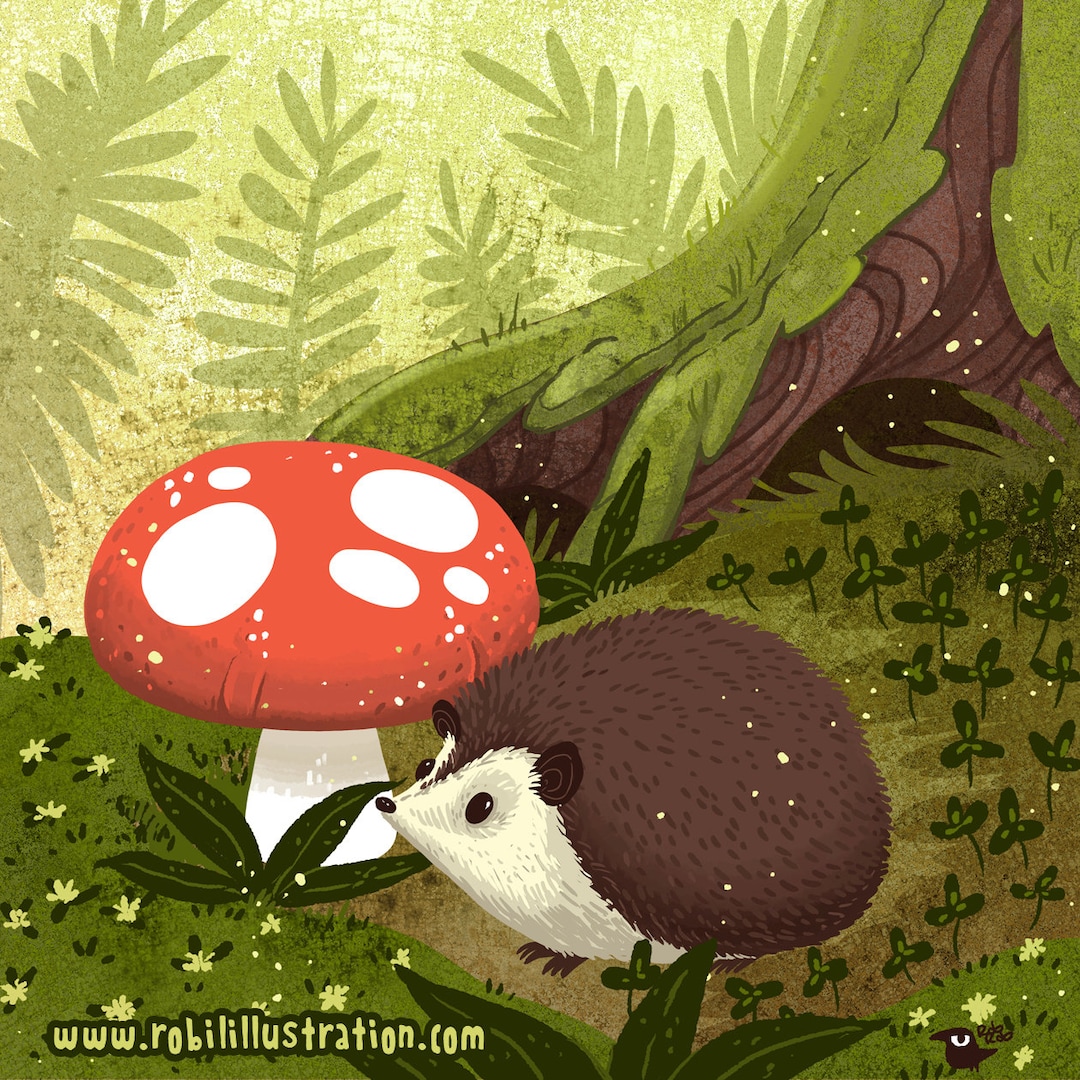 Good Luck Hedgehog Square 8x8 Art Print Etsy