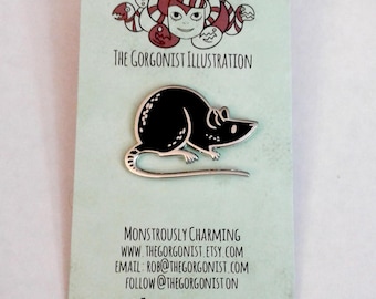 Black Rat enamel pin