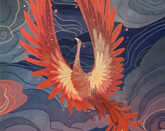 Phoenix of the Night 8x12 Art Print - Etsy