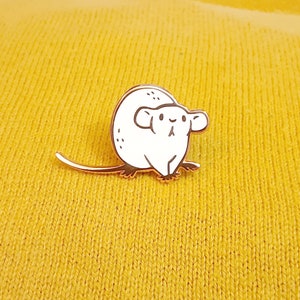 White Dumbo Rat hard enamel pin