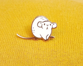 White Dumbo Rat hard enamel pin