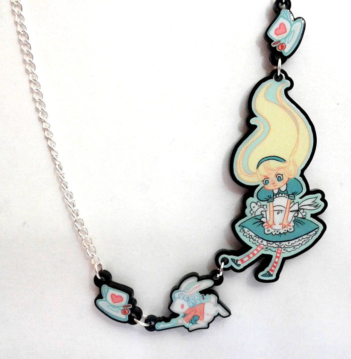 Alice Down the Rabbit-hole Multi-charm Necklace - Etsy