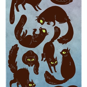 The Black Cat Assembly 12x18 art poster print