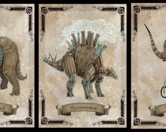 Black Friday / Cyber Monday Special Steamosaurus Trio of 5x7 prints
