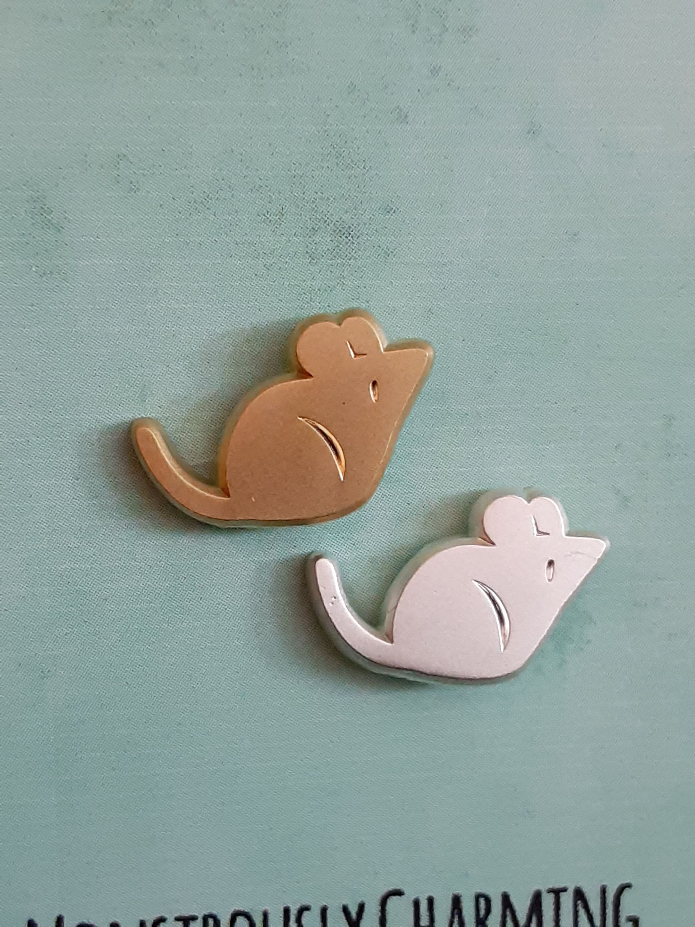 Tiny Metal Rat or Mouse Lapel Pins Etsy