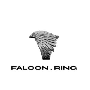 Eagle Wing Ring | Gold Silver Bird Ring for Men | Bold Statement Animal Jewelry | Falcon Ring for Bikers | Gothic Eagle Head Ring