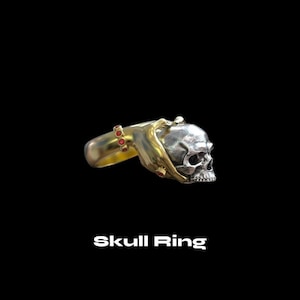 Skull Hand Ring • Gothic Skull Ring for Men • Gold & Silver Skull Jewelry • Edgy Biker Statement Ring • Punk Rock Gift for Him