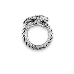 Anillo gótico de dragón Ouroboros: anillo de serpiente de plata de ley, símbolo de eternidad y poder, joya única para hombre y mujer.