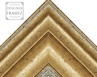Ornate Gold Picture Frame 3-1/8" Wide Custom Sizes Available up to 48 x 60". Plexi & Backing Option Available. Fast Free Shipping
