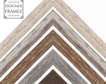 Rustic Driftwood Distressed Picture Frame-5 Colors Custom Sizes Available. Acrylic & Backing Option Available