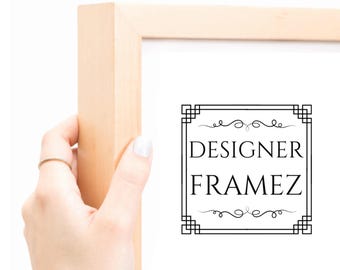 Natural Light Oak Slim Solid Wood Picture Frame, Custom Made to Measure (Acrylic Option)