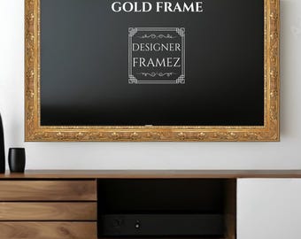 TV Frame Ornate Baroque 2-1/2" Wide-Custom Made All Brands, 5 Color Options, Easy Assembly