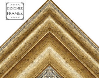 Classical/Ornate Gold Picture Frame 3-1/8" Wide-Custom Sizes Available up to 60 x 80". Plexi & Backing Option Available. Fast Free Shipping