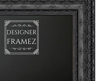 Black Ornate Baroque TV Frame 4" Wide Custom Sized, Fits All Brands