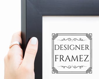 Black Satin Solid Wood Picture Frame, Custom Made to Measure (Acrylic and Backing Available)