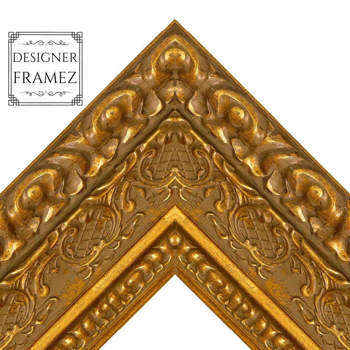 Wide Ornate Gold Baroque Picture Frame, Custom Sizes Available (plexi ...