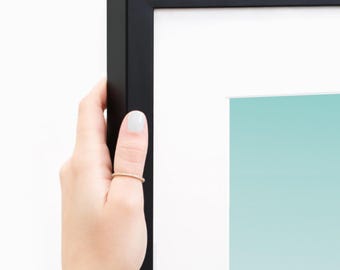 Black Slim Wood Picture Frame-Made to Measure Custom Sizes-Acrylic, Mat, and Backing Options Available