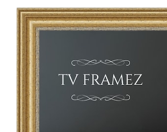 TV Frame Gold Ornate/ Classical 3-1/8" Wide-Custom Made All Brands, Easy Assembly