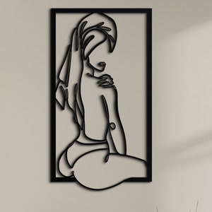 Woman Metal Bathroom Wall Decor, Minimalist Female Body Wire Art, Minimalist Line Art, Modern Home Decor, Metal Wall Art, Housewarming Gift