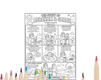 Abraham and Sarah Bible Story Coloring Page | Genesis Printable (Digital Download)