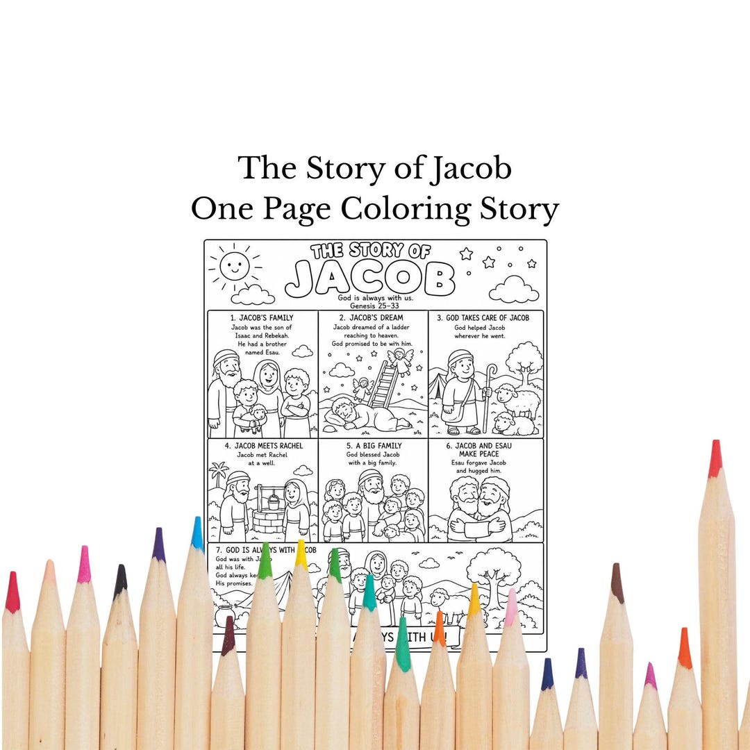 Jacob Bible Story Coloring Page | Genesis Sunday School Activity ...