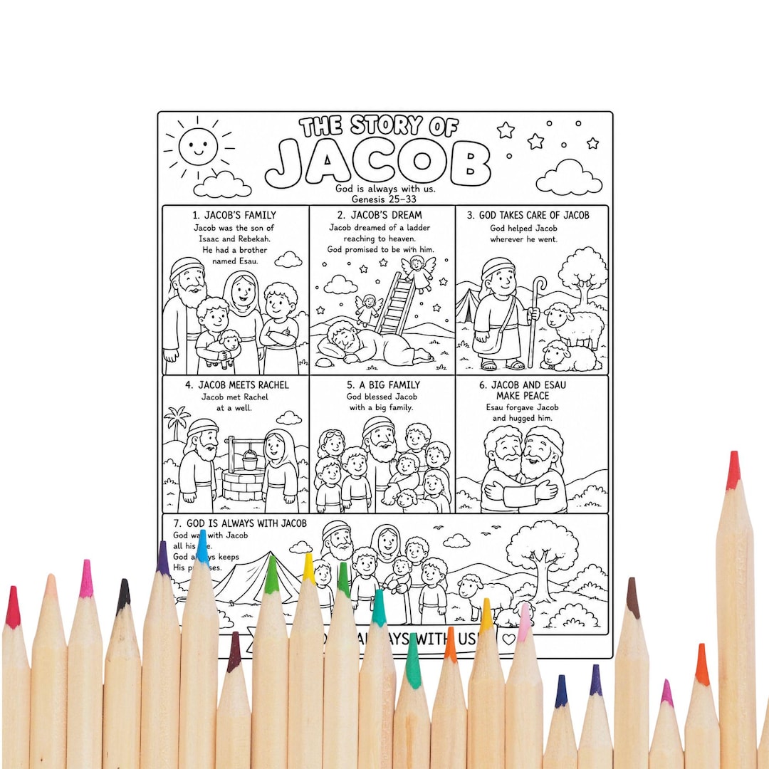 Jacob Bible Story Coloring Page | Genesis Sunday School Activity ...
