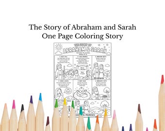 Abraham and Sarah Bible Story Coloring Page | Genesis Printable (Digital Download)