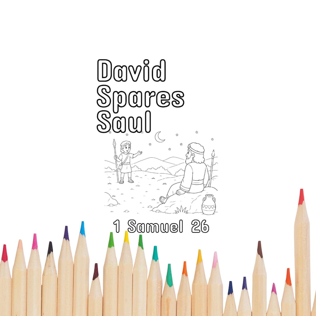 David Spares Saul Coloring Pages | Bible Story Printable PDF (1 Samuel ...