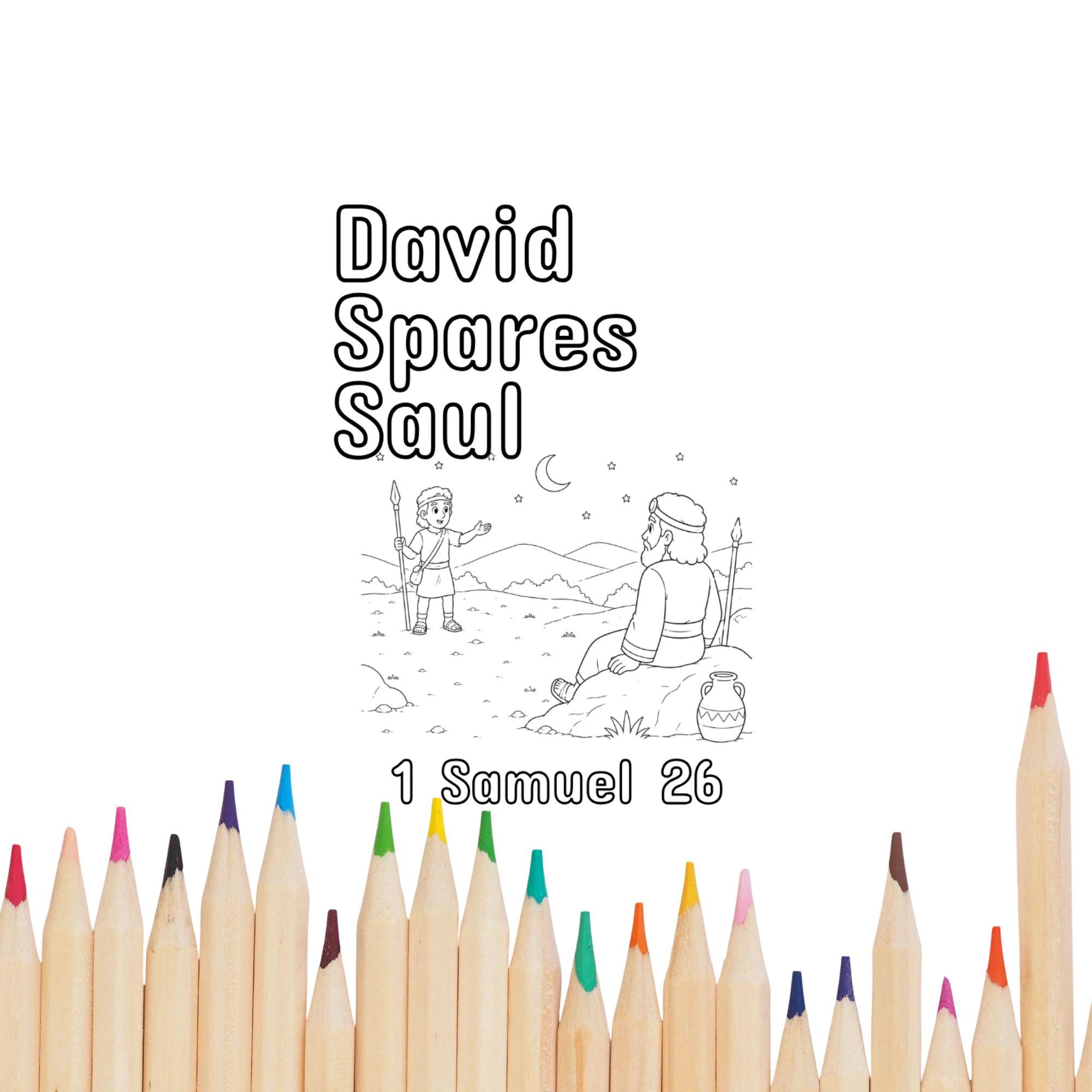 David Spares Saul Coloring Pages | Bible Story Printable PDF (1 Samuel ...