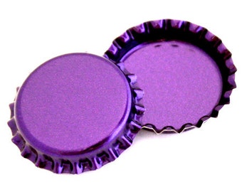 50 Metallic Purple Bottle Caps New Linerless