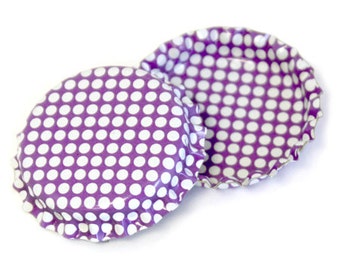 100 Bright Purple w/ White Polka Dots Pattern Bottle Caps Jewelry Collection New Linerless Pastel