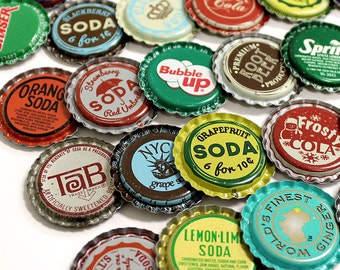 50 FLAT Vintage & Vintage Inspired Random Bottle Caps Collectible Craft Jewelry Coke Soda Bottlecaps
