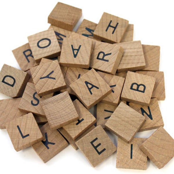 40 Pc Wooden Alphabet Tile Set Common Alphabet Crafts Scrapbooking 3/4in