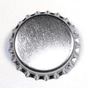 100 Chrome Bottlecaps Bottle Cap Bottlecap Caps Silver Embellishment Craft Brand New