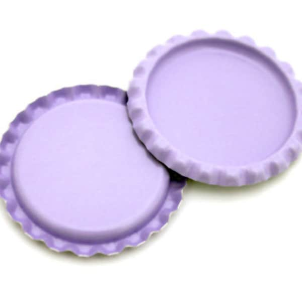 50 Flattened Light Purple ON BOTH SIDES Bottlecaps Bottle Cap Flat Bottlecap Caps Smashed Silver Blank Embellishment Craft