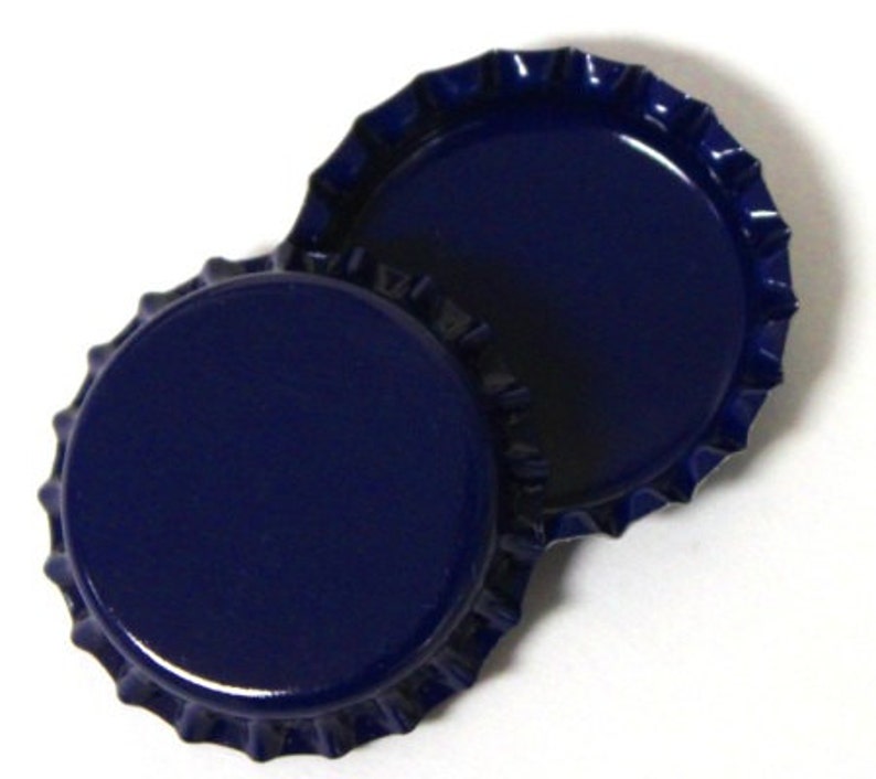 50 Two-Sided Dark Blue Bottle Caps Jewelry Magnets New Linerless BRAND NEW image 1