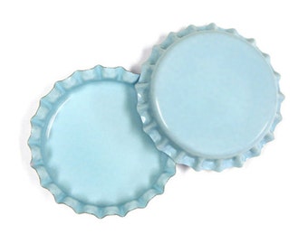 100 Light Blue ON BOTH SIDES Bottlecaps Bottle Cap Bottlecap Caps Colored Embellishment Halloween Blank Craft