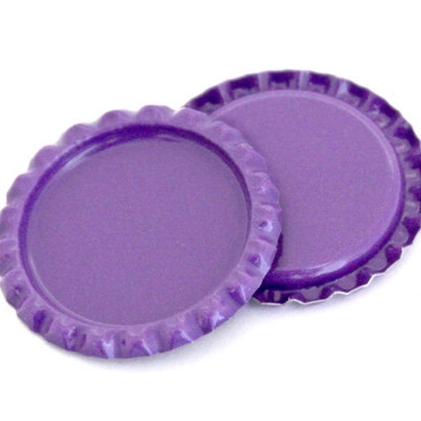 50 Flattened Bright Purple ON BOTH SIDES Bottlecaps Bottle Cap Flat Bottlecap Caps Smashed Silver Blank Embellishment Craft