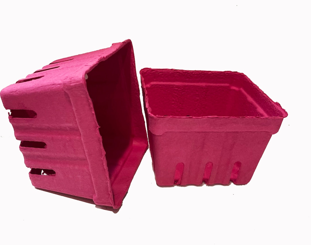 Pink Pulp Fiber Berry Baskets, Pint Fruit Containers (4.3 x 4.3 x 2.8 In,  50 Pack) : : Home