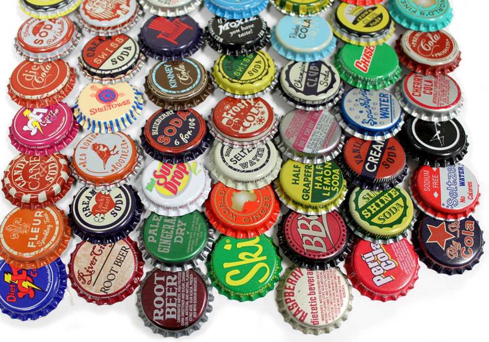 50 Vintage & Vintage Inspired Random Bottle Caps Collectible Etsy