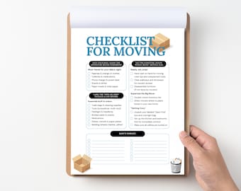 Comprehensive Moving Checklist | Printable Moving Planner | Organization Checklist | Digital Download